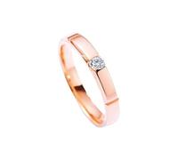 Friendship Ring, Anniversary Rings with 0.08Ct Diamond 9K Rose Gold Size R 1/2 Cute Gifts for Women