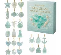 Friendship Sea Glass Advent Calendar 2025,Christmas Decor,24-Day Christmas Countdown Calendar Suitable,Christmas Tree Decorations, Ocean-Themed Home, 1Pcs