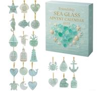 Friendship Sea Glass Advent Calendar 2025, For Ocean-Themed Countdown with 24 Compartments, Coastal Christmas Decor - For Friends, Sustainable Acrylic(1)