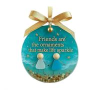 Friendship Sea Glass Christmas Ornament - 3.15in Handmade Acrylic Seaglass Ornament for Christmas Tree, Long-Lasting Companionship Gifts for Best Friend (Style A)