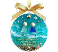Friendship Sea Glass Christmas Ornament, Sea Glass Friendship Decorations, Timeless Friendships Round Keepsake, Gifts for Friends