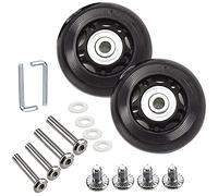 Friendship Suitcase Luggage Wheel Replacement Kit Universal Rubber Wheels Swivel Bearing Tool (Set of 2), Black (75 * 24mm)