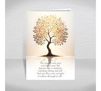 Friendship Support Card - Encouragement & Strength Verse, Blank Inside, A5 Sympathy, Get Well Soon, Thinking of You Card with Beautiful Tree of Life Design