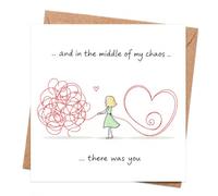 Friendship Thank You Card with Envelope, From Chaos to Heart Illustration and There Was You Message, Thoughtful Appreciation Greeting for Close Friend, Sister, Partner, Colleague or Someone Supportive
