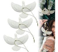 Friendship Turtle Doves Christmas Ornament Gift Resin White, White Christmas tree Decorations for Home Decoration Gift Keepsake, Peace Pigeon Simulation Pendant, Best Presents for Someone Special