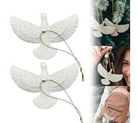 Friendship Turtle Doves Christmas Ornament Gift Resin White, White Christmas tree Decorations for Home Decoration Gift Keepsake, Peace Pigeon Simulation Pendant, Best Presents for Someone Special