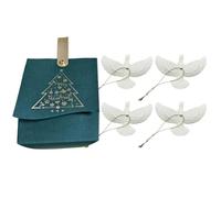 Friendship Turtle Doves Christmas Ornament,White Christmas Tree Decorations,Xmas Tree Hanging Ornament,Peace Pigeon Simulation Resin Pendant,Gift for Friends (4PCS)