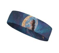 Friendship Under The Giant Moon Headbands for Women & Men Sports Headband, Fits All Head Sizes, Ultra Absorbent & Non-Slip Sweatband for Running, Yoga, Gym