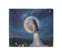 Friendship Under The Giant Moon Wallet Elegant Leather Wallets with ID Window & 2 Card Slots, Slim Bifold Wallet for Men Women