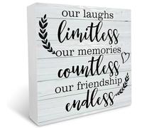 Friendship Wood Box Sign, Our Laughs Limitless Our Memories Countless Our Friendship Endless, Wood Plaque Table Art Sign, Positive Decor Signs, Gifts for Best Friend, Plaque Sign