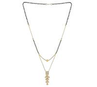Frienemy Home Presents Gold Plated Jumki Mangalsutra Tanmaniya Nallapusalu Necklace Pendant Black Bead Golden Chain for Women and Girls #Frienemy-1029