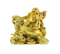 Frienemy Home Presents Polyresin Laughing Buddha Sitting On Dragon Tortoise Showpiece Statue for Good Luck Prosperity Wealth Happiness Success Home Decor (10 Cm X 8#Frienemy-2802