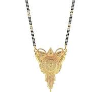 Frienemy Home Presents Traditional One Gram Gold Glorious Hand Meena 30 Inch Long Mangalsutra/Tanmaniya/Nallapusalu/Black Beads Long Chain Mangalsutr for Women #Frienemy-1390