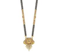 Frienemy Home Presents Traditional One Gram Gold Glorious Hand Meena 30 Inch Long Mangalsutra/Tanmaniya/Nallapusalu/Black Beads Mangalsutr for Women Gold Long Chain #Frienemy-1159