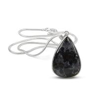 Frienemy Presents Merlinite Pendant Drop Shape Crystal Stone Locket - Pendant with Metal Chain for Reiki and Crystal Gemstone for Unisex (Color Multi) #Frienemy-0049