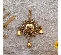 Frienemy Presents Metal Surya Dev Wall Hanging Showpiece Decorative Sun Idol Face Vastu Statue For Home Offices Decor Entrance (Size 8 X 5.5 Inches) #Frienemy-0226