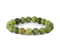Frienemy Presents Natural Serpentine Bracelet 10 Mm Crystal Stone Bracelet Round Shape for Reiki and Crystal Stones (Color Multi) #Frienemy-2329