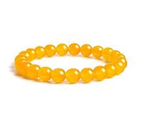 Frienemy Presents Yellow Hakik Agate Stone Bracelet with for Unisex (8 Mm Beads) #Frienemy-273