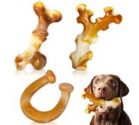 Frienhund 3-Pack Indestructible Dog Toys for Aggressive Chewers - Durable Chew-Proof Nylon Toys for Large Breed Dogs, Tough Puppy Teething Toys to Keep Them Busy
