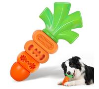Frienhund Dog Toys for Aggressive Chewers Bacon Flavored: 7" Tough Dog Chew Bone, Hard Nylon & Rubber Teeth Cleaning Toy, Carrot-Shaped Dog Chew Toy for Large Medium Breed 20-70lbs
