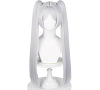 Frieren Cosplay Wig for Sousou no Frierenn, Long Silver White Wigs Ponytails + Wig Cap for Frieren Beyond Journey's End Halloween Christmas Costume Party