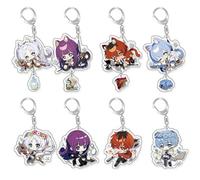 Frierens Keychain 8 Pcs Anime Figure Frierens Cosplay Keyring Cute Pendant Frierens Beyond Journey Ends Acrylic Chain Decorations