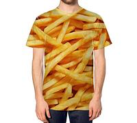 Fries All Over Print T Shirt Lad Mens Top Swag Indie Funny Food USA Chips FatMediumWhite