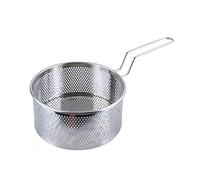 Fries Basket Kitchen Frying Basket Round Strainer Stainless Steel Potato Frying Basket Fine Mesh Strainer Suitable for Everyday French Fries Chicken Wings Meat Fry Baskets with Handle (M)