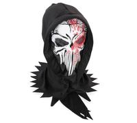 FRIES Bloody Reaper Mask with Serrated Fabric Hood - The Ultimate Scary Highlight for Halloween & Horror Parties
