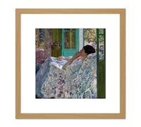 Frieseke Afternoon Yellow Room 1910 Painting 8X8 Inch Square Wooden Framed Wall Art Print Picture with Mount Artery8 Light Oak One Size