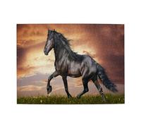 Friesian Horse Design,500 Pieces Puzzles for Adults-Wooden Jigsaw Puzzle for Adults Elderly