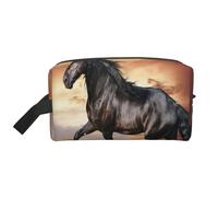 Friesian Horse DesignMakeup Trave Bag for Women,Cosmetic Large Capacity Organizer