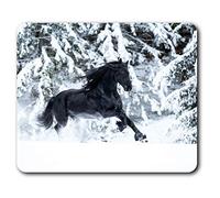 Friesian Stallion Black Horse Equine Mouse Mat Pad Computer PC Laptop Gaming Office Home Desk Accessory Gadget 16228