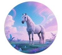 Friesian Tricky 1000-Piece Puzzle in Round Format with Horse, Perfect for Tables in Sitting Rooms Or Studios 1000pcs (67.5x67.5cm)