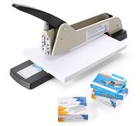 Frifreego Long Reach Stapler, Heavy Duty Long Arm Stapler, 200 Sheets Capacity, 4000 Staples Gift, 9.84” Adjustable Stapling Depth Suitable for Booklets & Office Document, Fixable Paper Guide