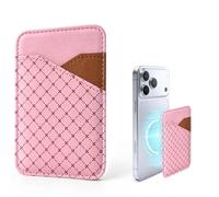 FRIFUN for MagSafe Wallet, Stronger Magnetic Wallet for iPhone 17/16/15/14/13/12 Pro Max Plus Air Series, 2 Card Slots, Slim Leather Phone Cards Holder, Black, Sakura Pink, Magsafe