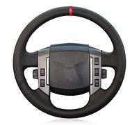 FRIGENN Hand-Stitched Black Leather Car Steering Wheel Cover, For Land Rover Discovery 3 2004-2009