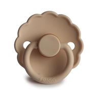 FRIGG Daisy Latex Pacifier | Classic Soother 1 Pack | Symmetrical Cherry Shaped Nipple | BPA Free | Made in Denmark | Latex Dummy Pacifier | Croissant - Size 2 (6-18 Months)