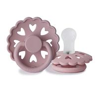 FRIGG Fairytale Silicone Pacifier Pack of 2 | Silicone Soother Dummy | BPA-Free | Made in Denmark | Symmetrical Cherry Shaped Nipple (Twilight Mauve/Primrose (0-6 Months))