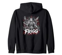 Frigg Norse Goddess Throne Ravens Runes Viking Mythology Zip Hoodie