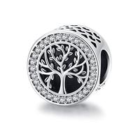 Friggem Tree of Life Charm for Bracelet, 925 Sterling Silver Charm Bead Fit European Bracelet Necklace, Tree of Life Jewellery Gift for Women Girl Mom
