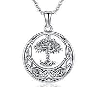 Friggem Tree of Life Necklace 925 Sterling Silver Pendant Celtic Tree of Life Pendant Jewellery Gift for Women Mother Girl