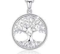 Friggem Tree of Life Necklace,Sterling Silver Necklace for Women,Tree of Life Pendant Charm 18" Chain,Family Tree Pendant Necklace Jewelry Birthday Gifts for Mother Grandma(with Fine Jewelry Box)