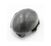 Friggqwe 100% Human Hair System Male Hair Prosthesis 0.08mm Toupee Men Durable Wigs For Men Unit Capillary Prosthesis Bald cap(Darkest Brown,7x9)