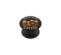 Fright Before Coffee Pumpkin Latte Ghost Halloween Fall PopSockets Adhesive PopGrip