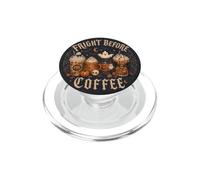 Fright Before Coffee Pumpkin Latte Ghost Halloween Fall PopSockets PopGrip for MagSafe