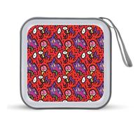 Fright Scream Abstract Doodles Portable CD Case Holder 48 Capacity Travel DVD Storage Boxs Wallet Bag