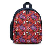 Fright Scream Abstract Doodles Small Backpack Cute Mini Shoulder Bag 12.6 × 9.4 × 5.9 Inches Daypack