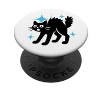 Frightened Black Cat PopSockets Adhesive PopGrip