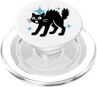 Frightened Black Cat PopSockets PopGrip for MagSafe
